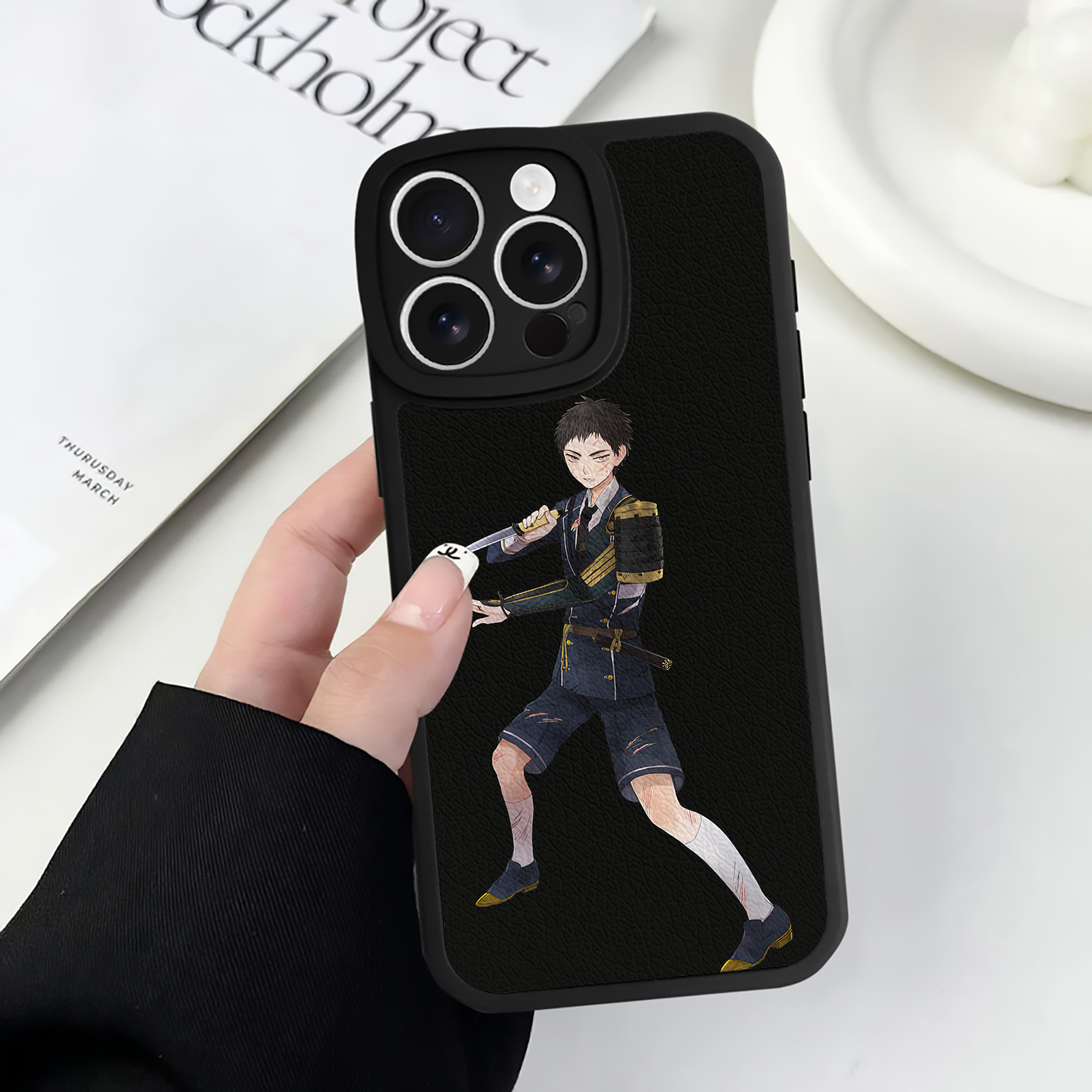 （画像用） 刀剣乱舞 Touken Ranbu 【iPhone 16シリーズ対応】シリコンスマホケース（レザー調） 材質：シリコン